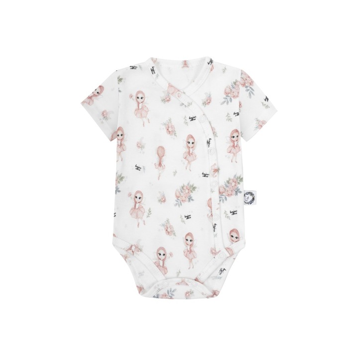 Body cu maneci scurte - Fairy, Bonjour Cherie, Bumbac, Multicolor, Multicolor