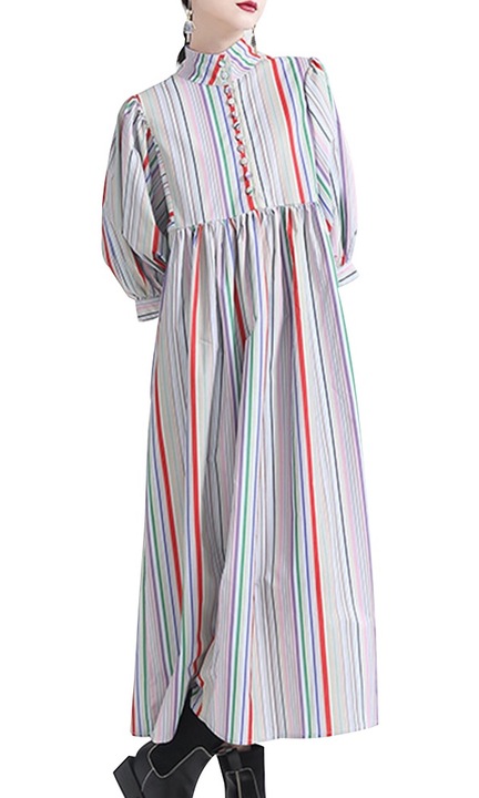 Rochie, Cozevdnt, Poliester, Cu nasturi, Multicolor, L INTL