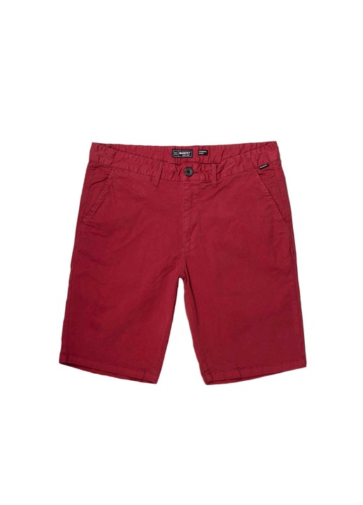 Pantaloni scurti barbati Basehit, chino, rosii, bumbac si elastan, potrivire confortabila