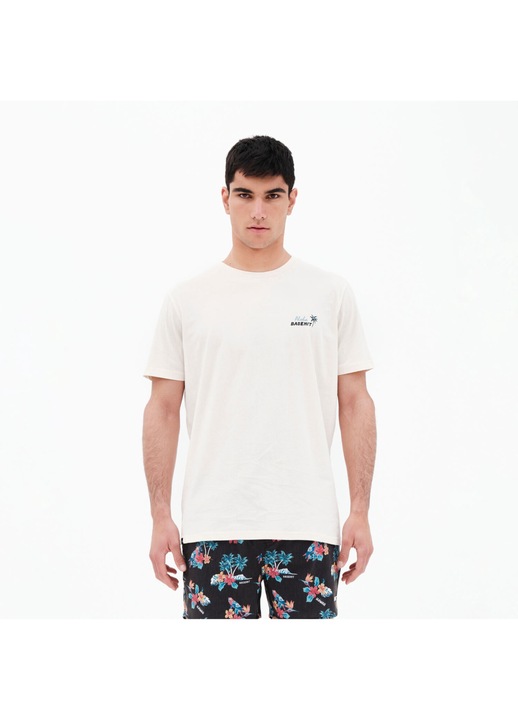 Tricou barbati 221.BM33.10, BASEHIT, Bumbac, Alb, S INTL