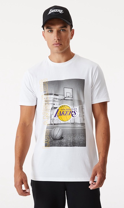 Tricou barbati din bumbac New Era, Alb