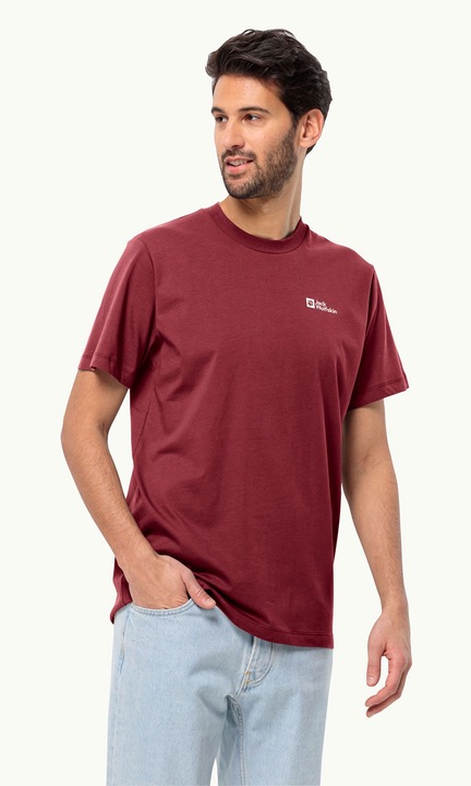 Tricou barbati, Jack Wolfskin, Bumbac organic, Rosu, Rosu