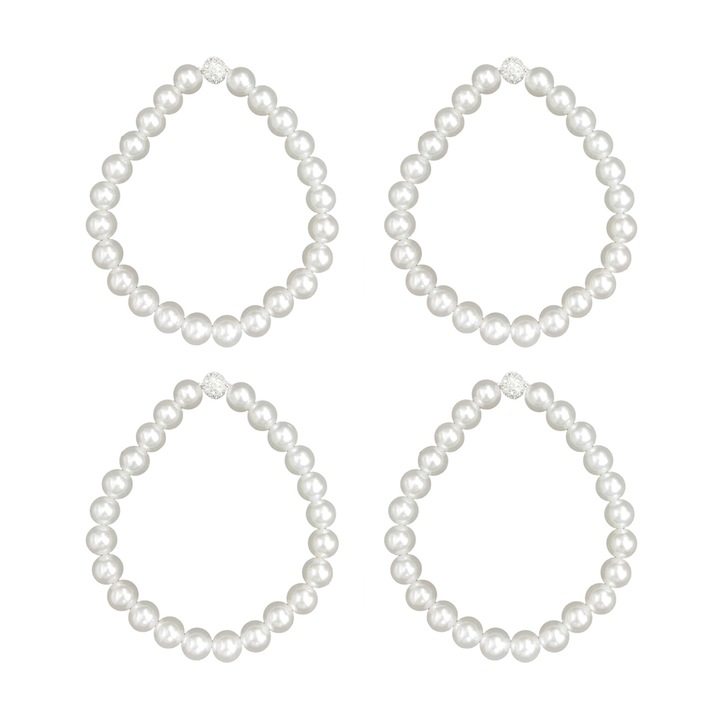 Set 4 bucati prinderi perdea magnetice, alb, 40x25cm