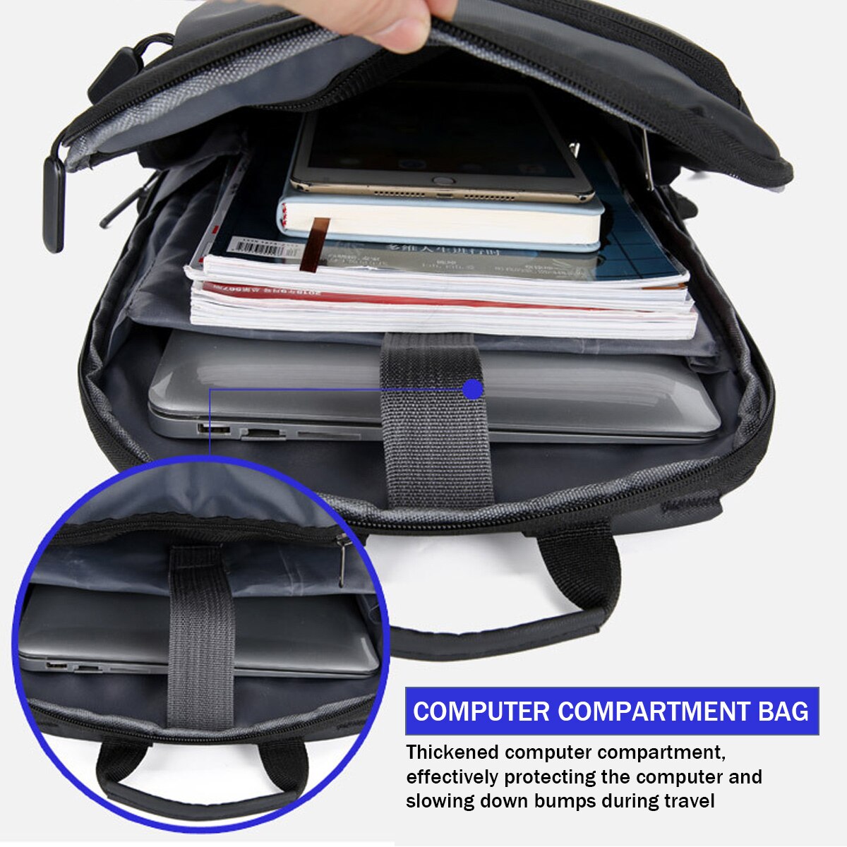 Rucsac cu curele de umar reglabile, utilizare versatila pentru birou, cumparaturi, camping, drumetii, calatorii, compartiment confortabil si sigur rezistent la apa pentru laptop (design durabil, spatiu mare de depozitare)