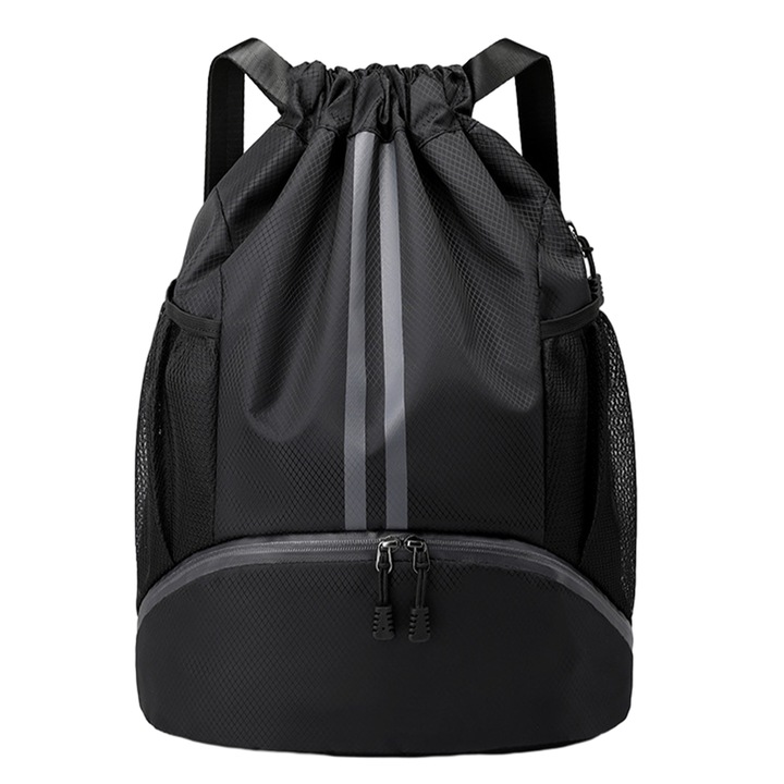 Rucsac cu compartiment pentru incaltaminte, Panza Oxford, Rezistent la apa, 47x32x12cm, Negru