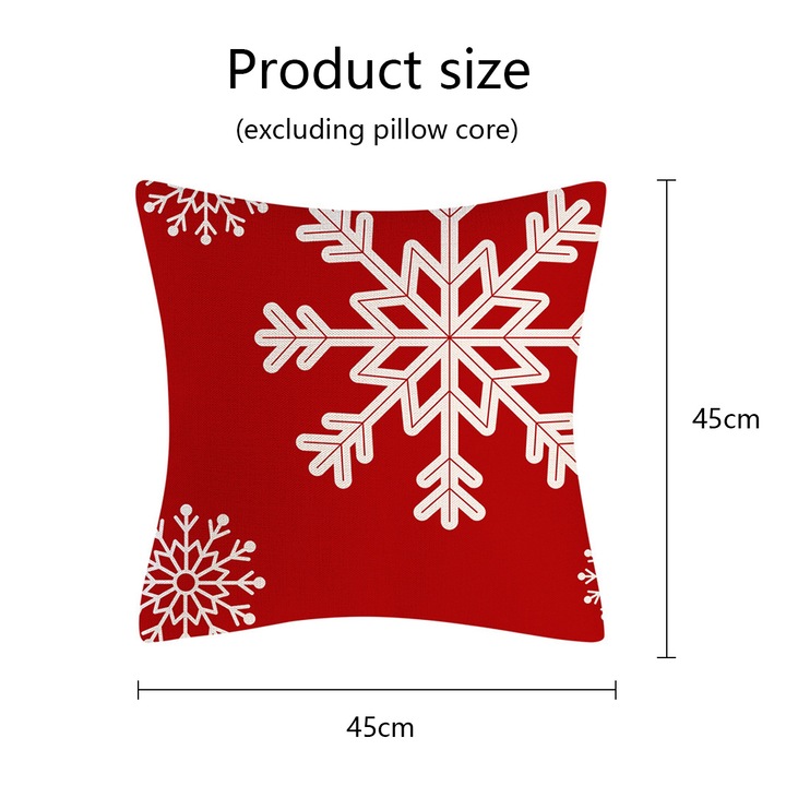 Díszpárnahuzatok, Jormftte, 4 darabos szett, 45x45cm, karácsonyi téma, rusztikus stílus, vászon anyag