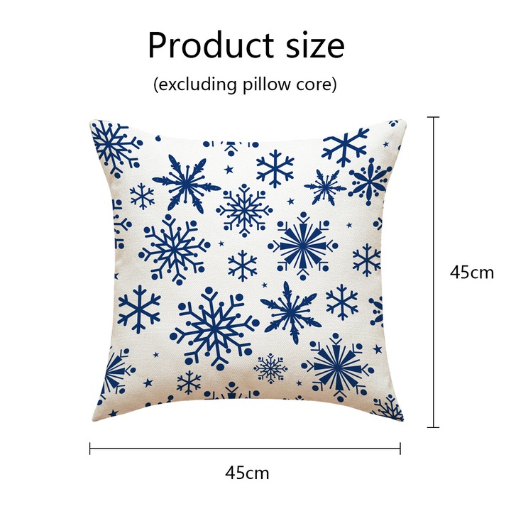 Jormftte 4 darabos díszpárna szett, karácsonyi téma, 45x45 cm, vászon anyag, rusztikus stílus