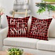 Jormftte 4 darabos díszpárna szett, karácsonyi téma, 18x18 hüvelyk, lenvászon anyag, rusztikus stílus