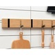 Cuier pliabil de perete, Lemn Natural, 5 carlige, 50x5.5x2cm, Multifunctional