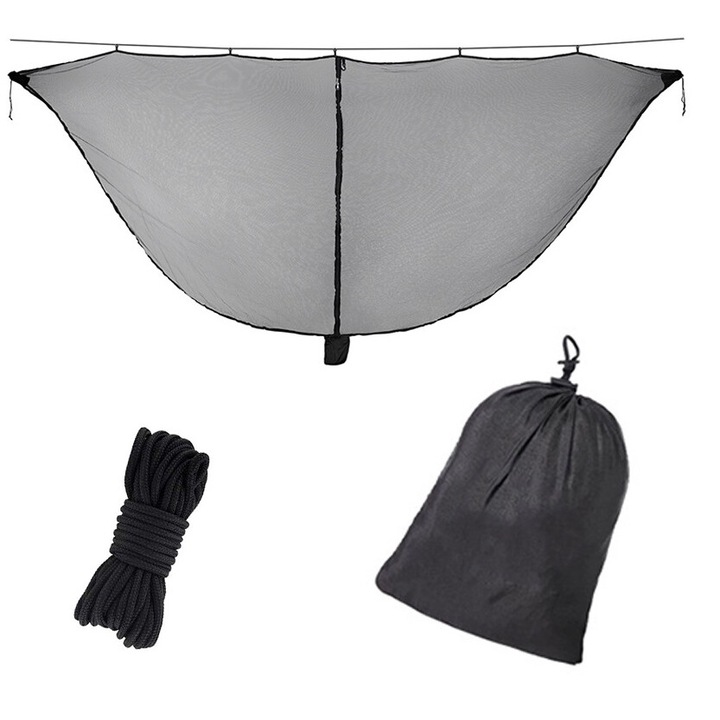 Set plasa de tantari pentru hamac, negru, 3.4x1.4m