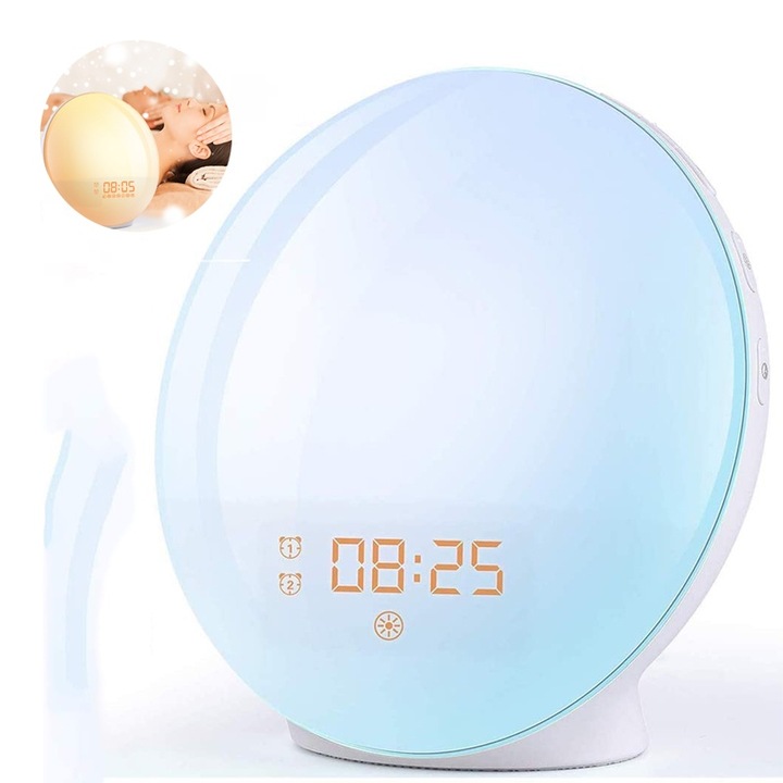 Ceas decorativ cu alarma, LED, functii speciale, 15cm