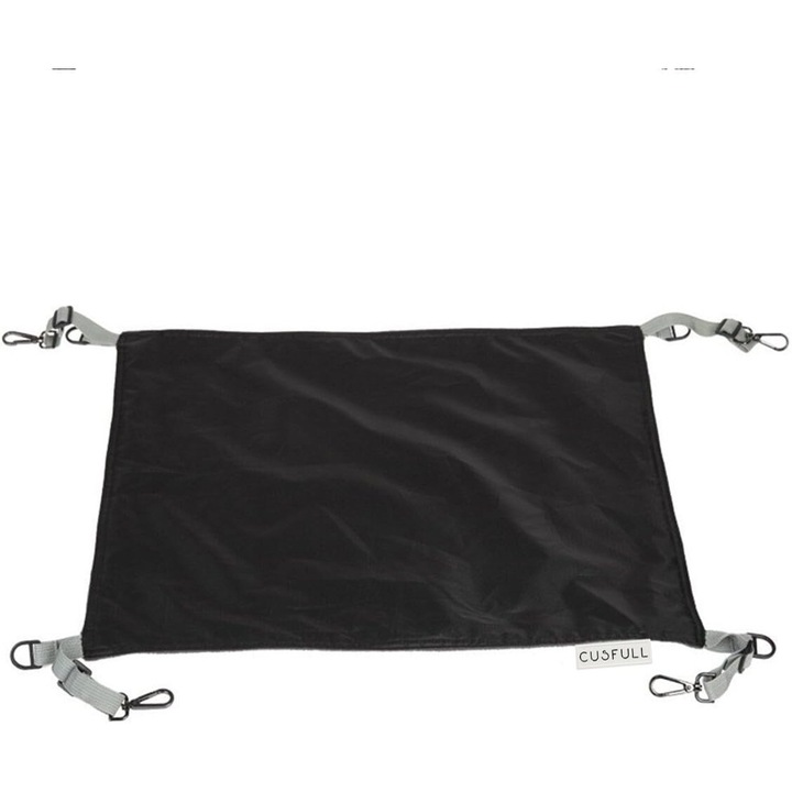Culcus suspendat reversibil pentru animale mici, impermeabil, catifea super moale, negru, 42x56cm