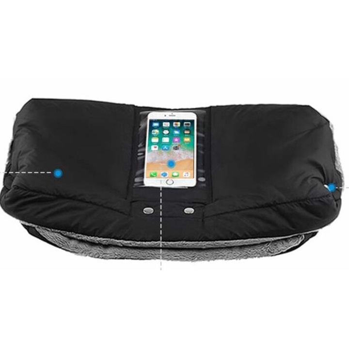 Manusi carucior, Fleece, Negru