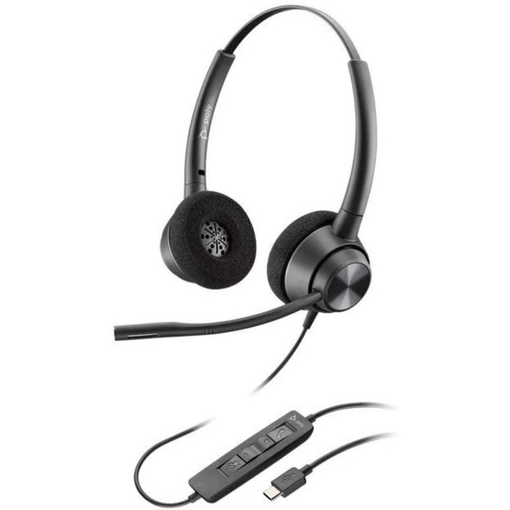 Poly Plantronics EncorePro 320 USB-C Headset Black, 207072, Mikrofon/Fülhallgató