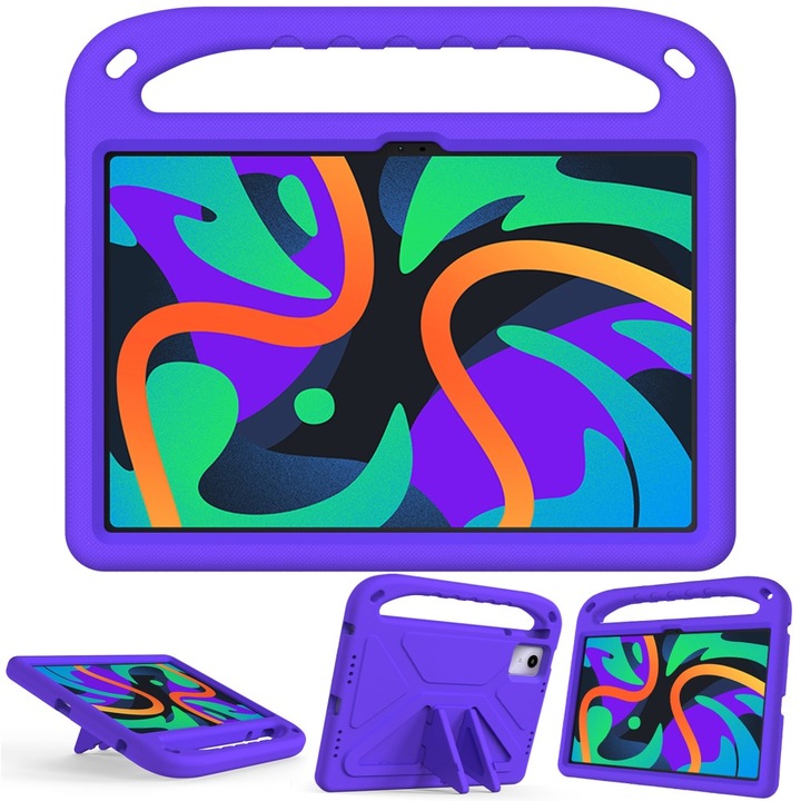 Husa tableta XGSM, pentru Lenovo Tab M11, pentru copii, cu maner, mov, rezistenta la socuri
