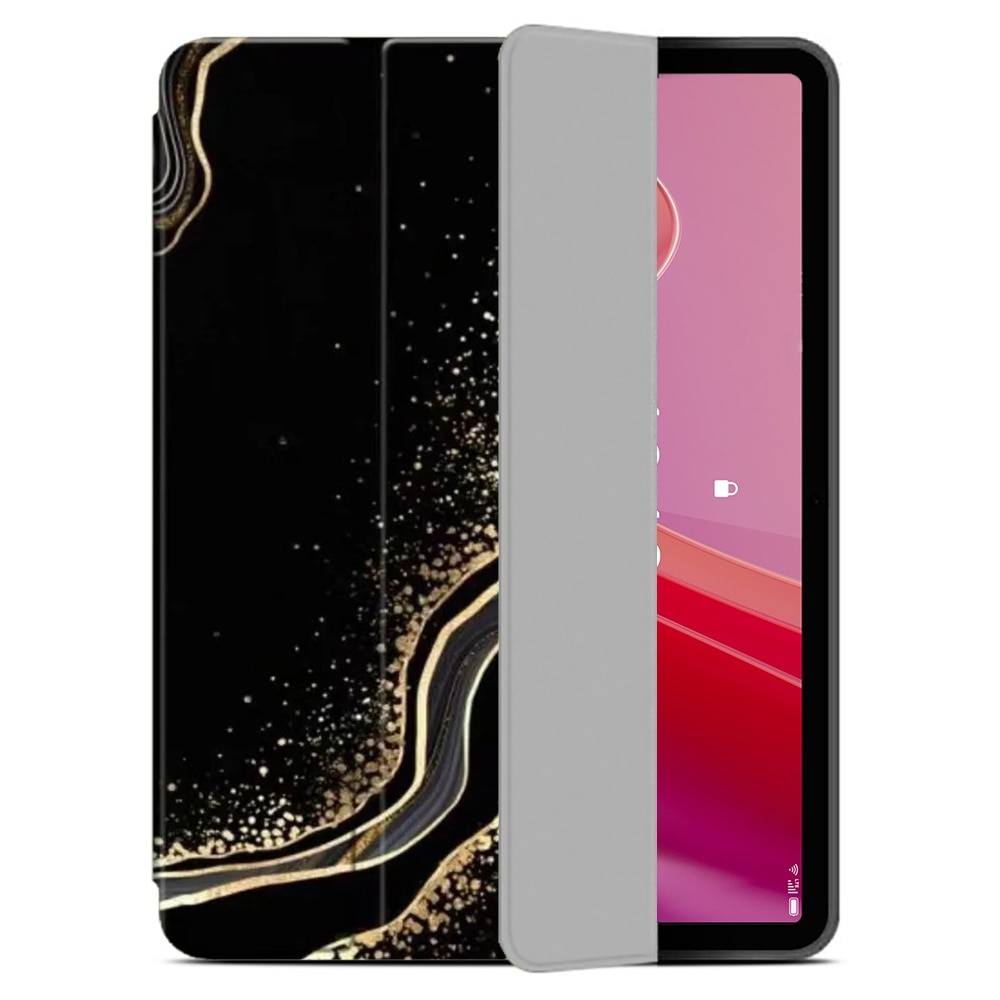 Husa pentru Lenovo Tab M11, SmartCase, functie stand, finisaj mat, negru/auriu