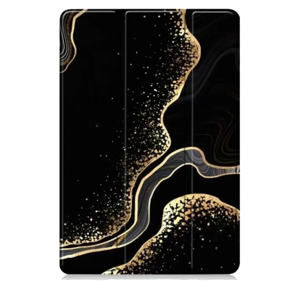 Husa pentru Lenovo Tab M11, SmartCase, functie stand, finisaj mat, negru/auriu