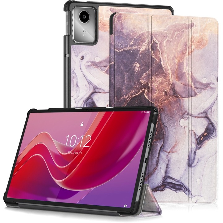Husa pentru Lenovo Tab M11, SmartCase, Design Marmura, Multicolor