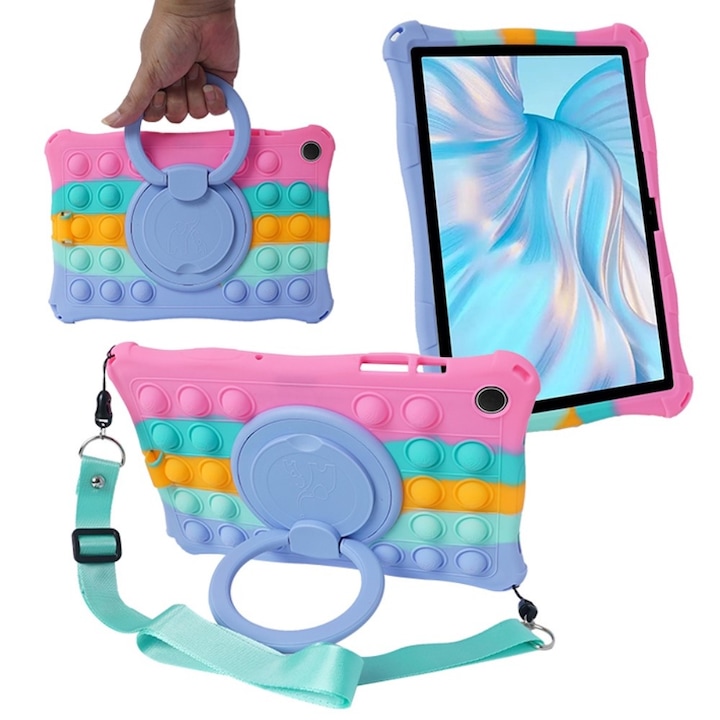 Husa copii pentru Samsung Galaxy Tab A9+, XGSM, Model, Bubble, multicolor