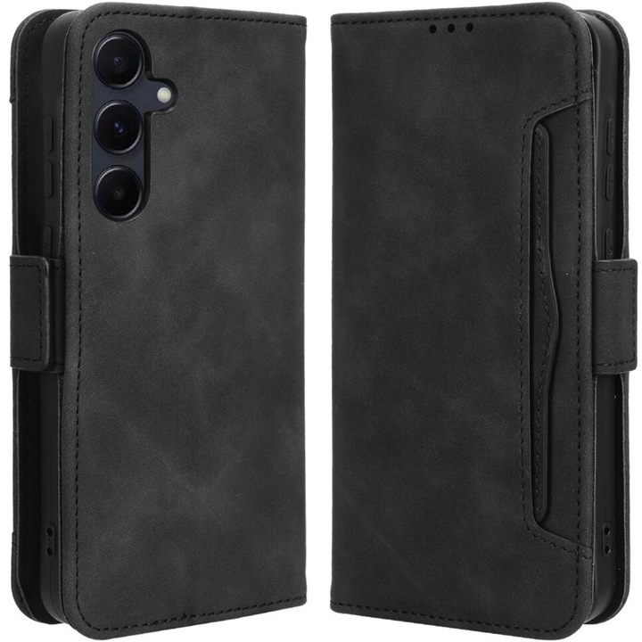Etui pentru telefon, XGSM, Samsung Galaxy A55 5G, ecologic, negru, cu slot pentru carduri