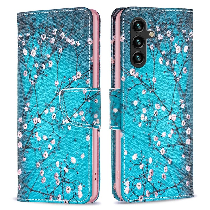Husa telefon XGSM pentru Samsung Galaxy A35 5G, piele ecologica, albastru, cu functie de suport