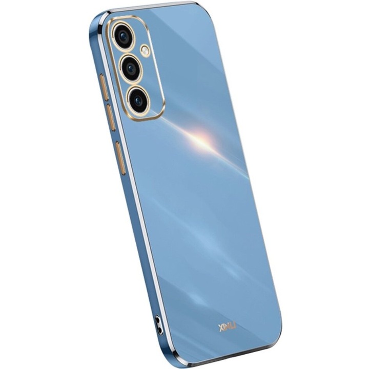 Husa telefon, XGSM, Compatibil cu Samsung Galaxy A35 5G, Glamour CamShield, Silicon, Albastru deschis
