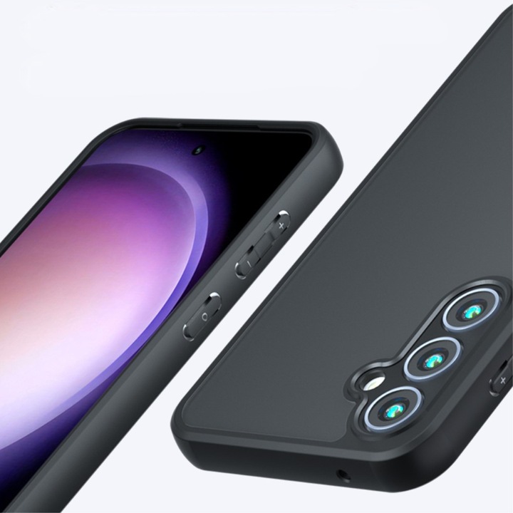 Husa telefon XGSM, pentru Samsung Galaxy A35 5G, transparenta/neagra, policarbonat/TPU
