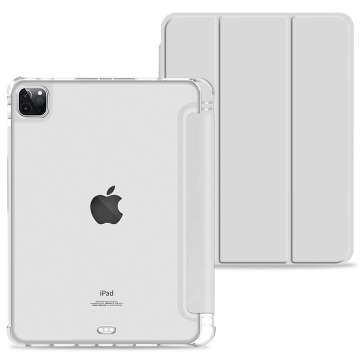 Husa tableta XGSM Smartcase Hybrid pentru iPad Pro 11 2022/2021/2020, suport rysik, gri