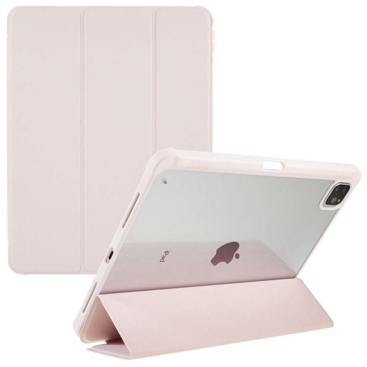 Husa tableta XGSM Smartcase Hybrid pentru iPad Pro 11 2022/2021/2020/2018, roz