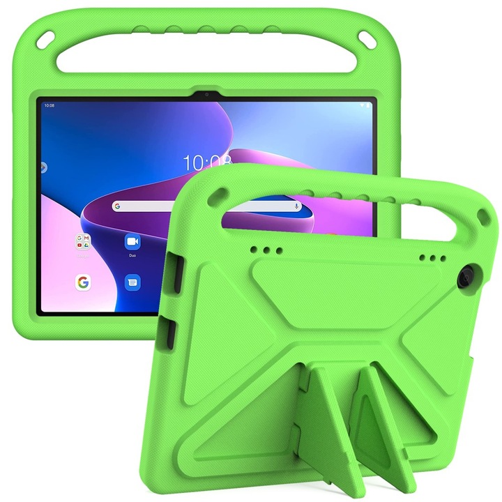 Husa tablete XGSM pentru Lenovo Tab M10 10.1 Gen 3, pentru copii, cu maner, verde, rezistenta la impact