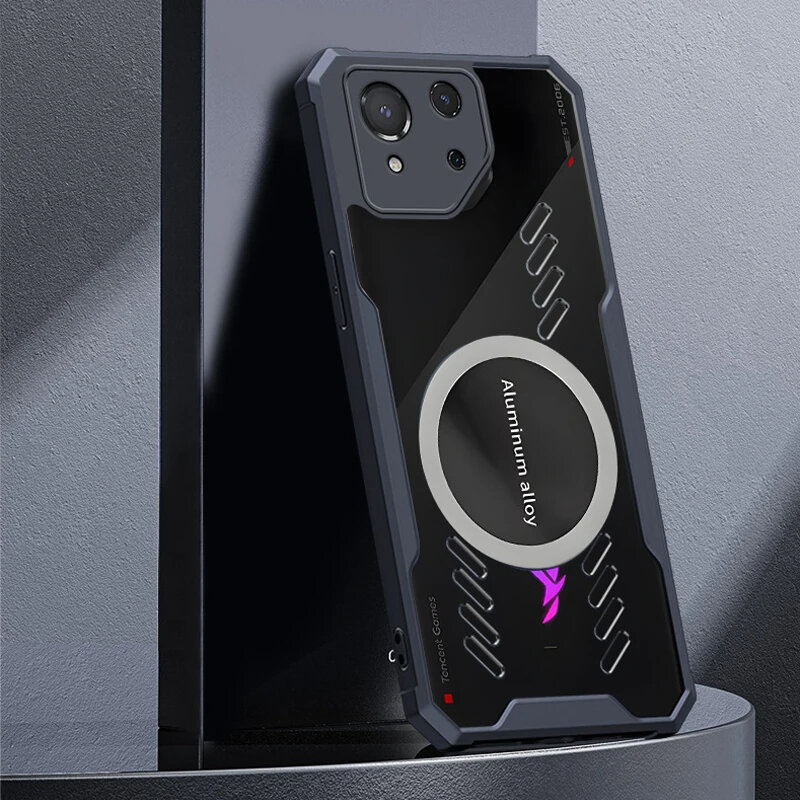 Husa telefon, XGSM, Compatibil cu ASUS ROG Phone 8 Pro, Policarbonat, Transparent/Negru
