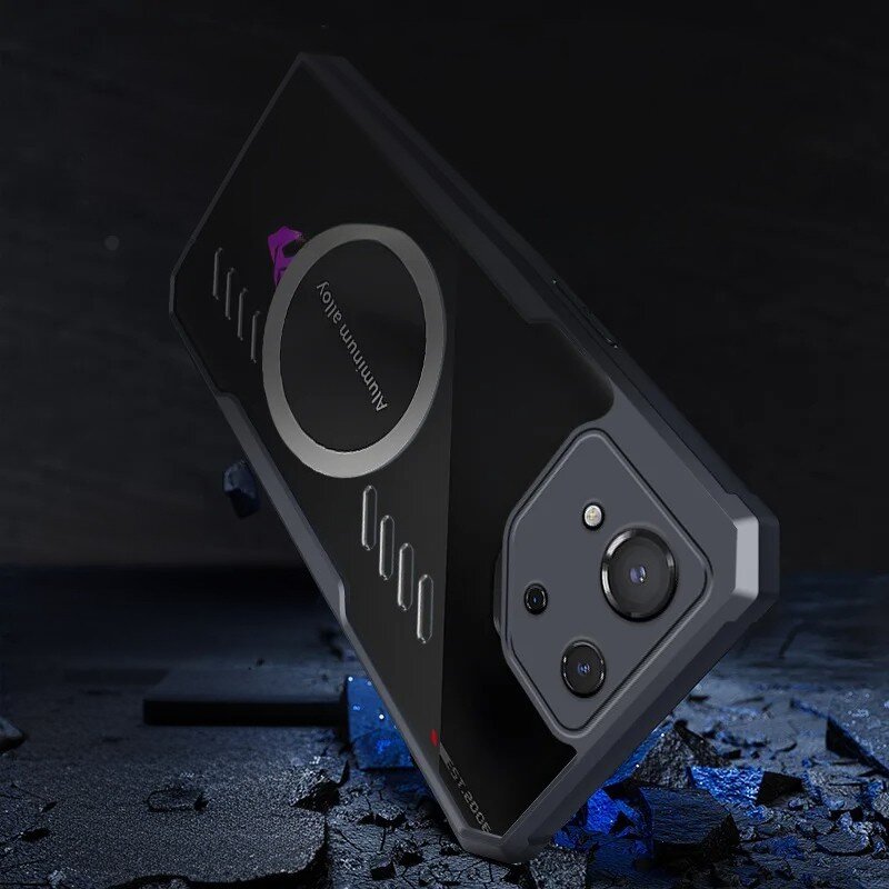 Husa telefon, XGSM, Compatibil cu ASUS ROG Phone 8 Pro, Policarbonat, Transparent/Negru