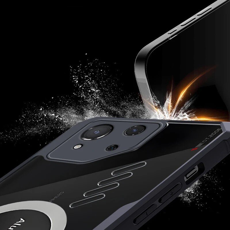 Husa telefon, XGSM, Compatibil cu ASUS ROG Phone 8 Pro, Policarbonat, Transparent/Negru