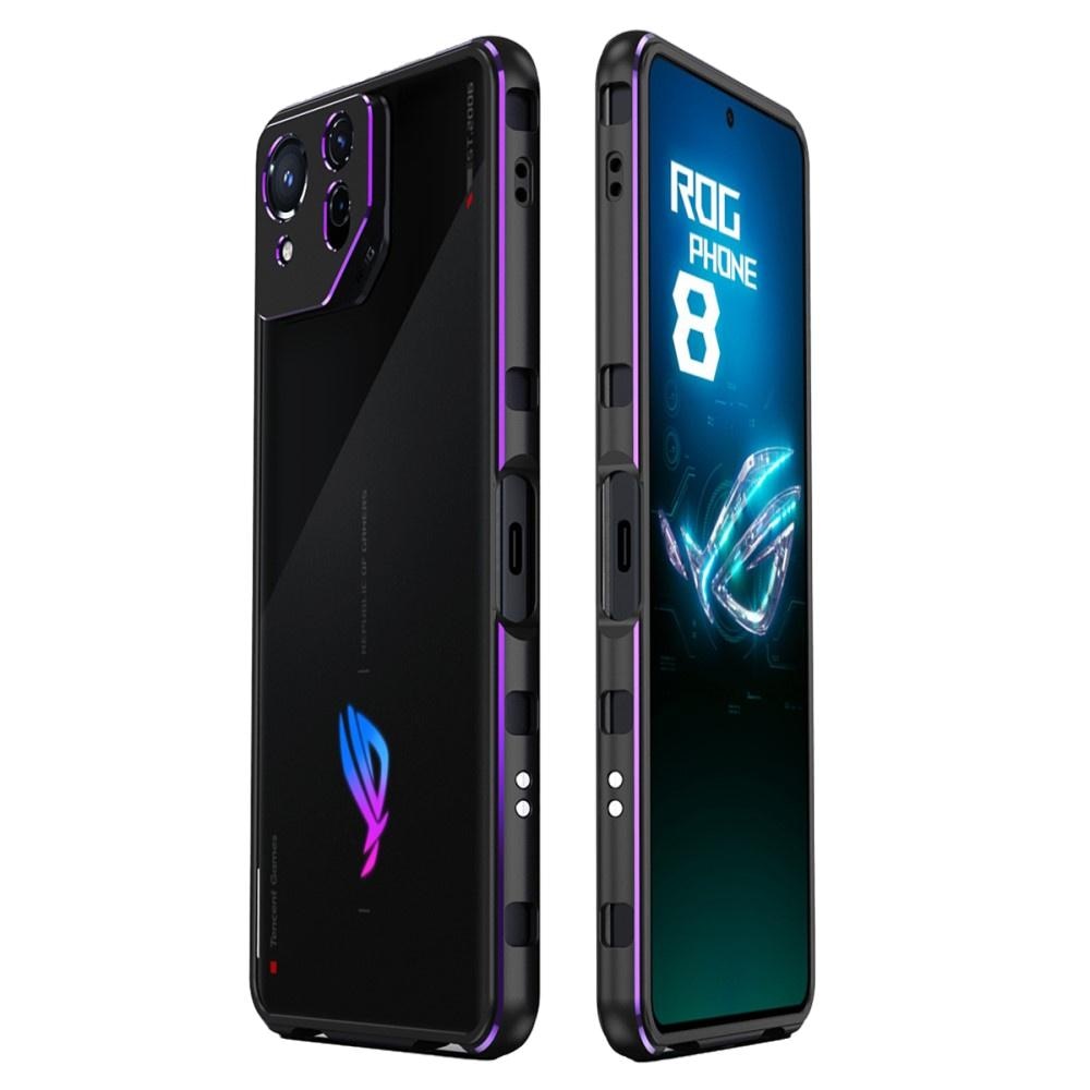 Husa telefon pentru ASUS ROG Phone 8 Pro, XGSM, aluminiu, protectie camera, negru/mov