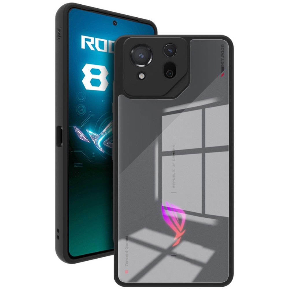 Husa de telefon cu protectie de camera pentru ASUS ROG Phone 8 Pro, XGSM Fusion Hybrid, policarbonat, transparent/negru