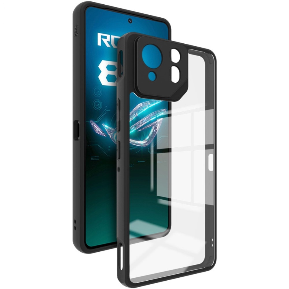Husa de telefon cu protectie de camera pentru ASUS ROG Phone 8 Pro, XGSM Fusion Hybrid, policarbonat, transparent/negru