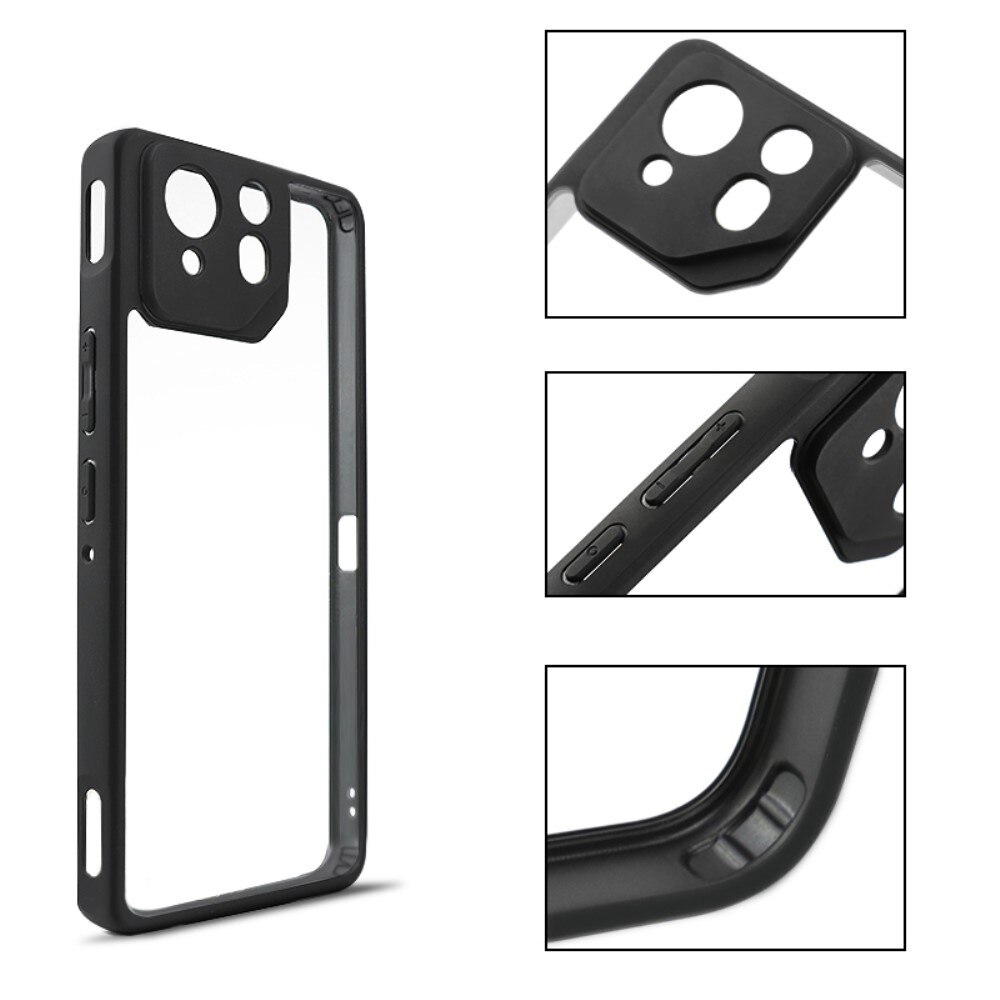 Husa de telefon cu protectie de camera pentru ASUS ROG Phone 8 Pro, XGSM Fusion Hybrid, policarbonat, transparent/negru