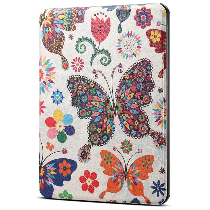 Husa Butterfly pentru Amazon Kindle Paperwhite 5 (2021), SmartCase, Piele ecologica, Multicolor