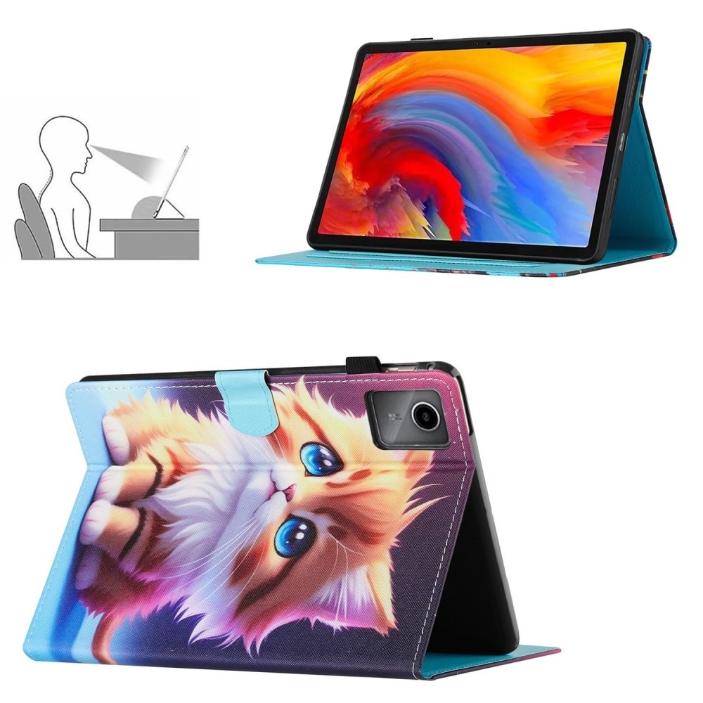 Husa tableta, XGSM, Silicon, Pentru Lenovo Tab M11, Functie stand, Design pisica, Multicolor
