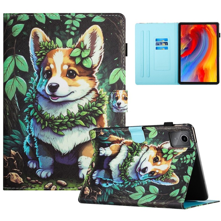 Husa tableta XGSM pentru Lenovo Tab M11, functie stand, model Corgi