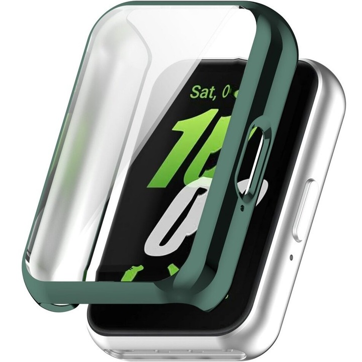 Husa protectie bratara fitness, XGSM, 2in1, Pentru Samsung Galaxy Fit 3, Verde