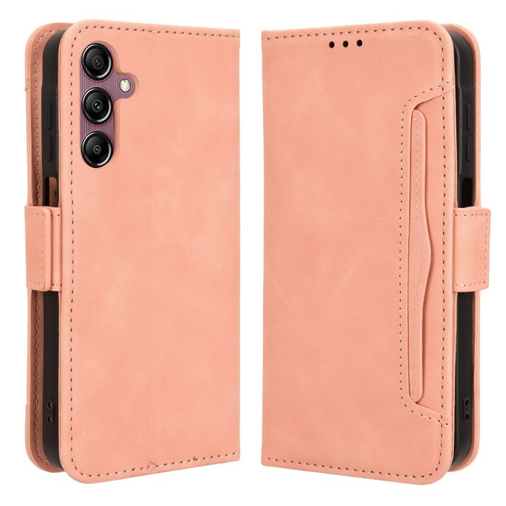 Etui cu clapeta pentru telefon, XGSM, Realme 12 Pro 5G / 12 Pro+ 5G, roz, functie stand, ecologic