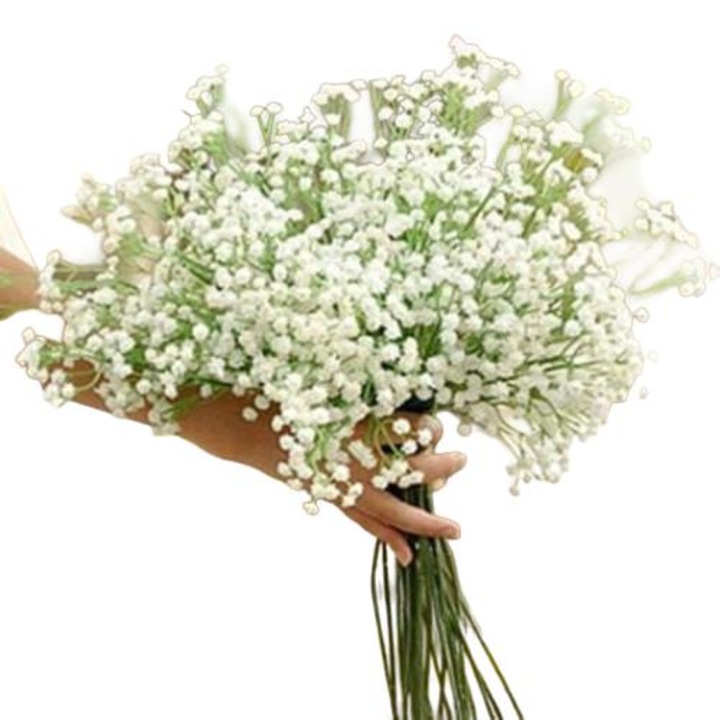 Floare artificiala Gypsophila, 40.5 cm, Alb