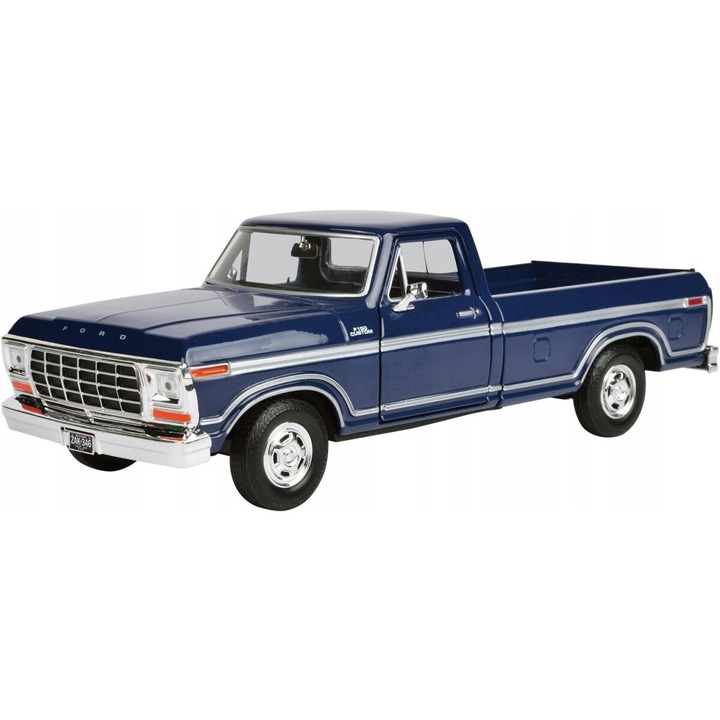 Modell autó, Motormax, fém/műanyag, Ford F-150 Custom 1979 modell, méretarány 1/24, sötétkék