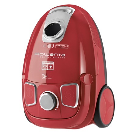 Aspirator cu sac Rowenta Compacteo Ergo RO5253, 3 l, Tub telescopic, 750W, Microfiltru, Rosu