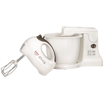 Mixer cu bol Tefal Prepline HT412138, 450 W, 2.5 l, 5 Viteze + Turbo, Alb Mixer cu bol Tefal Prepline HT412138, 450 W, 2.5 l, 5 Viteze + Turbo, Alb