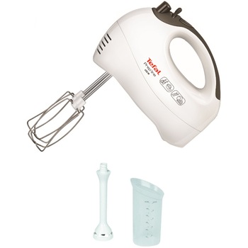 Mixer de mana Tefal Prepline HT411138, 450 W, 5 viteze + Turbo, Alb Mixer de mana Tefal Prepline HT411138, 450 W, 5 viteze + Turbo, Alb