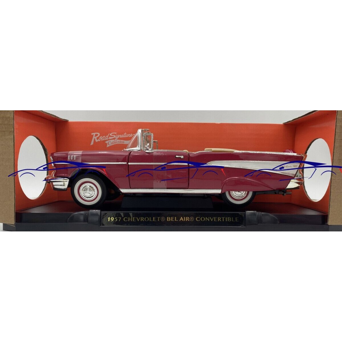 Modèle réduit Chevrolet Bel Air Convertible, 1957 , Inca Argent 1/18