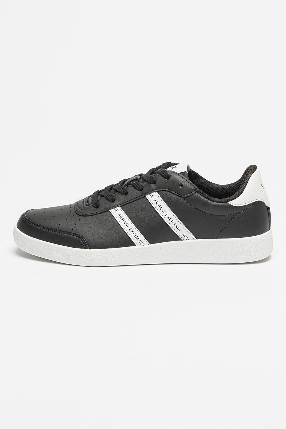 ARMANI EXCHANGE, Pantofi sport low-cut cu detalii logo, Negru