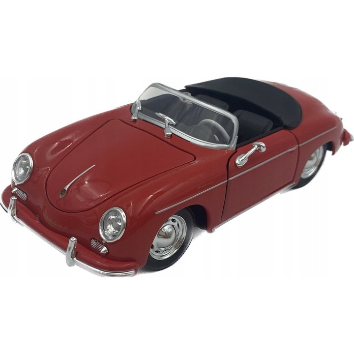 Modell autó, Welly, Porsche 356A Speedster, kabrió, piros, 1/24